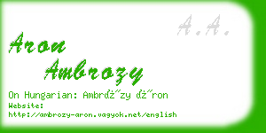 aron ambrozy business card